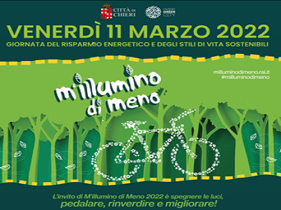 “M’ILLUMINO DI  MENO”: ANCHE A SAVIGLIANO UN INVITO A SPEGNERE, PEDALARE, RINVERDIRE E MIGLIORARE!